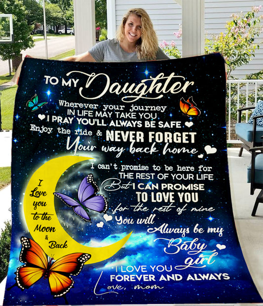 To My Daughter: 'I Love You to the Moon and Back' - Cozy, Sentimental Blanket | Plush Fleece Blanket - 50x60