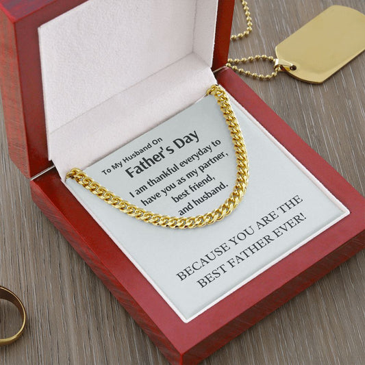 To My Husband on Father's Day Cuban Link Chain Necklace | Father's Day Necklace | Gift to Husband from Wife | Gift For Husband