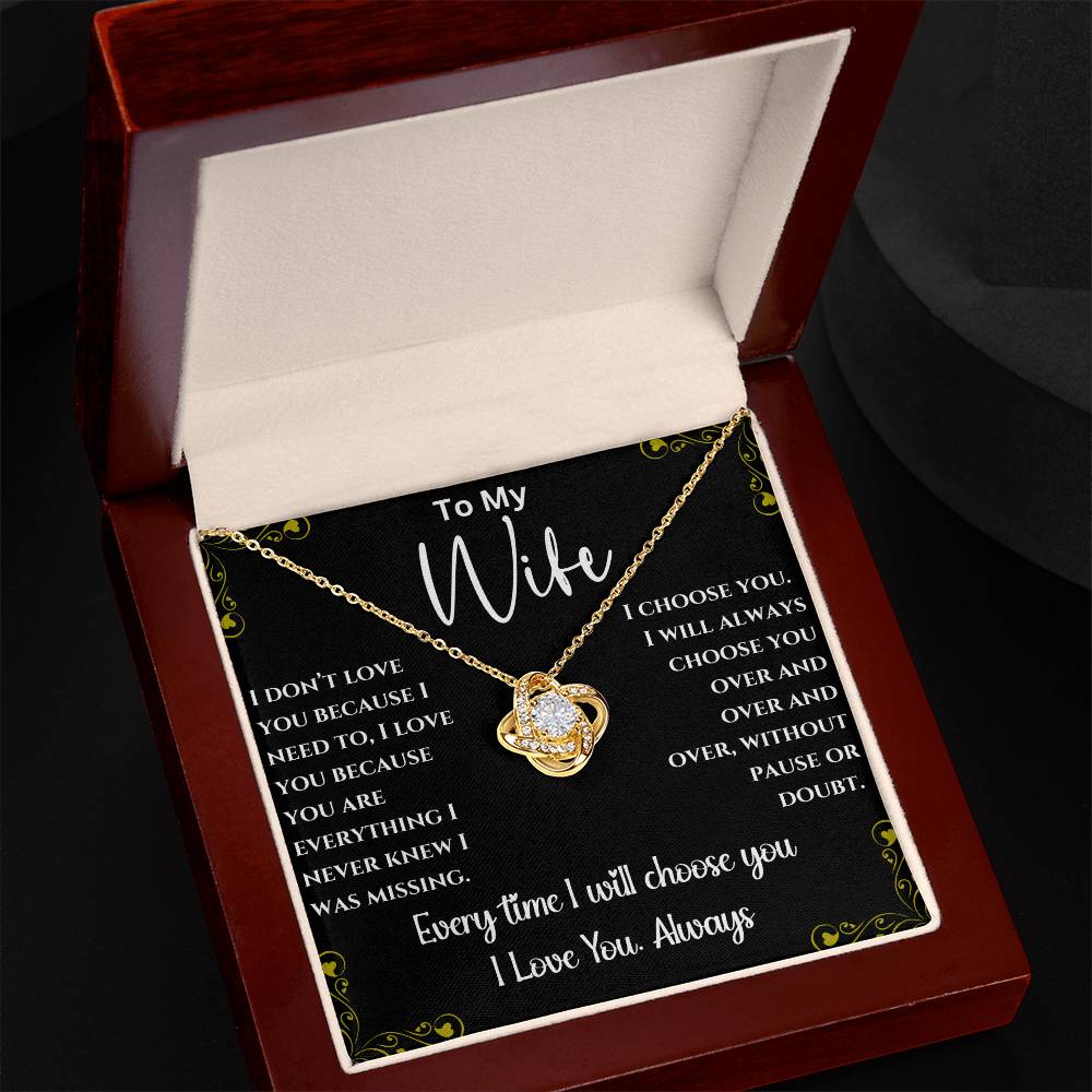 “Always Her” Love Knot Necklace – A Symbol of Eternal Bond | Anniversary | Birthday | Christmas | Gift for every occasion!