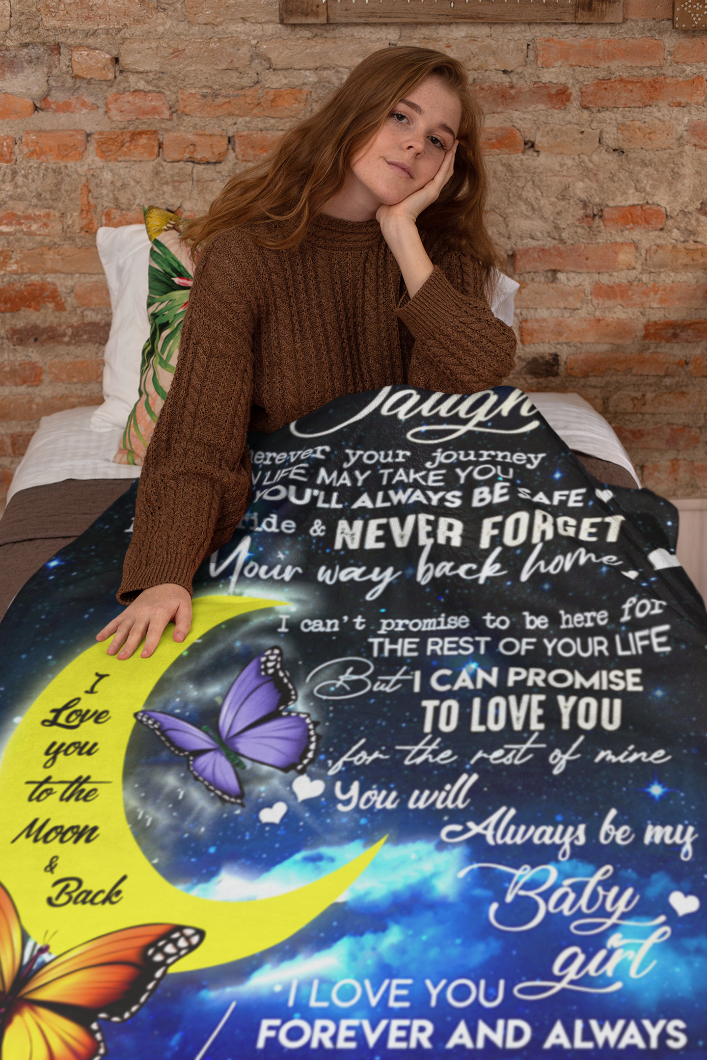 To My Daughter: 'I Love You to the Moon and Back' - Cozy, Sentimental Blanket | Plush Fleece Blanket - 50x60