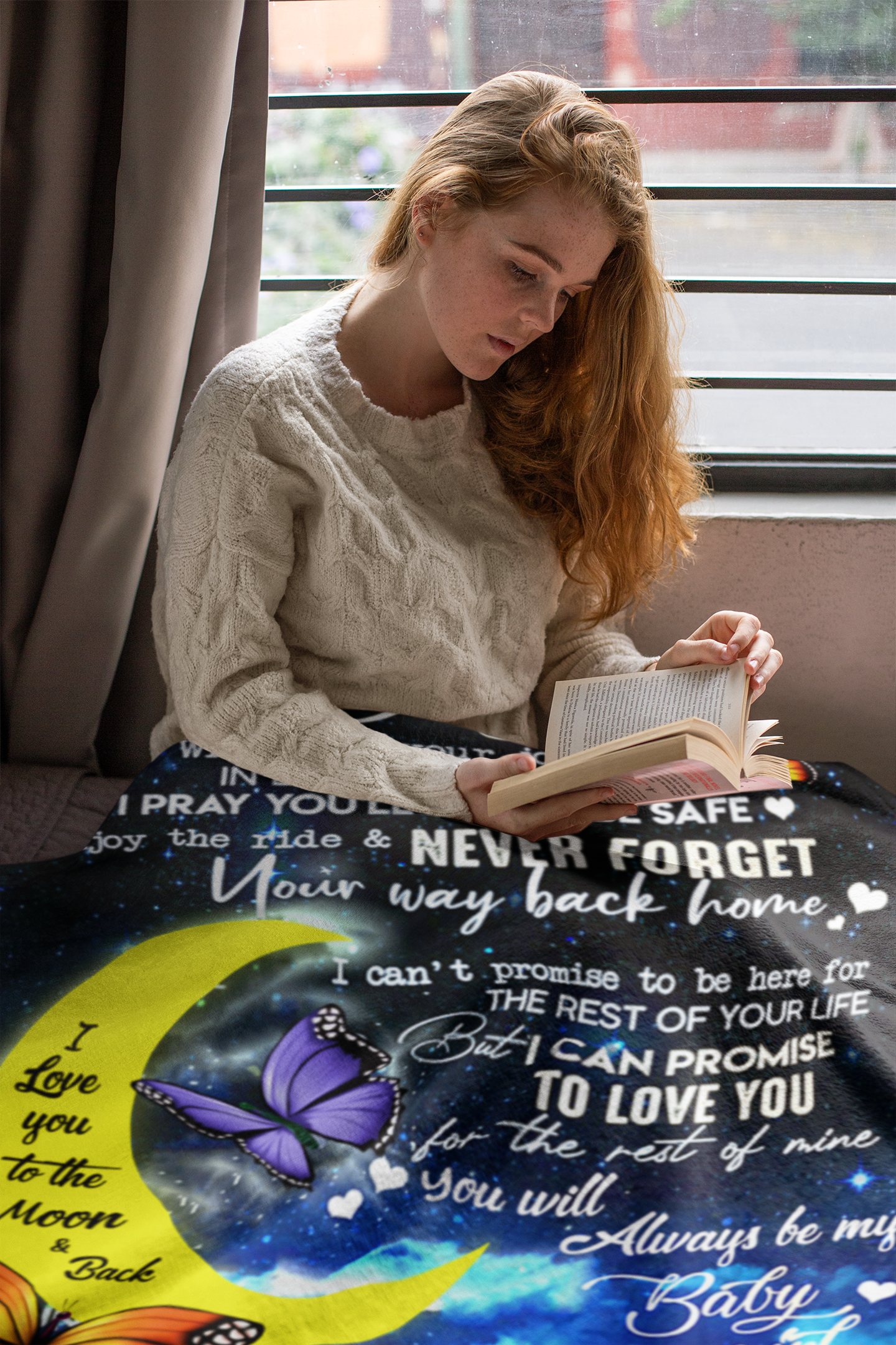 To My Daughter: 'I Love You to the Moon and Back' - Cozy, Sentimental Blanket | Plush Fleece Blanket - 50x60