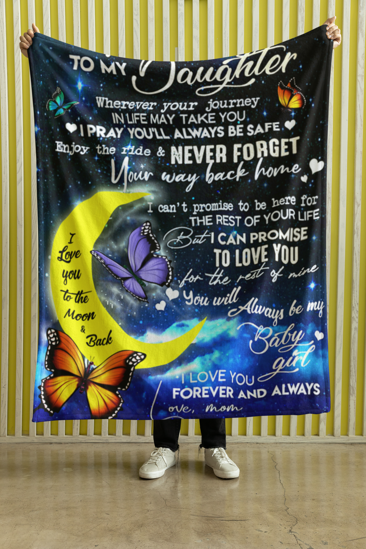 To My Daughter: 'I Love You to the Moon and Back' - Cozy, Sentimental Blanket | Plush Fleece Blanket - 50x60